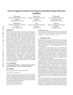 Cross-Lingual Transfer Learning for Statistical Type Inference