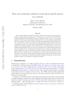 Root and community inference on the latent growth process of a network