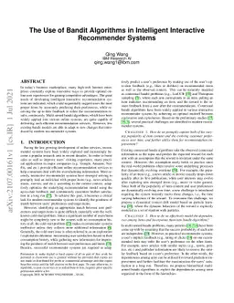 The Use of Bandit Algorithms in Intelligent Interactive Recommender
  Systems