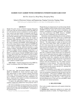 Elbert: Fast Albert with Confidence-Window Based Early Exit