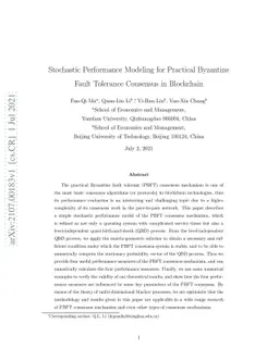 Stochastic Performance Modeling for Practical Byzantine Fault Tolerance
  Consensus in Blockchain