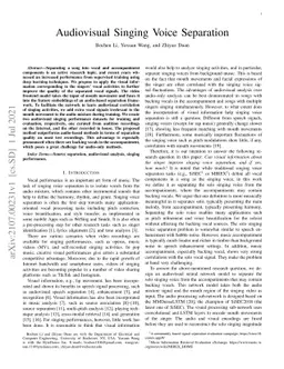 Audiovisual Singing Voice Separation