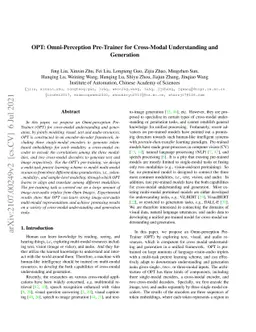 OPT: Omni-Perception Pre-Trainer for Cross-Modal Understanding and
  Generation