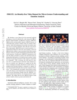 iMiGUE: An Identity-free Video Dataset for Micro-Gesture Understanding
  and Emotion Analysis