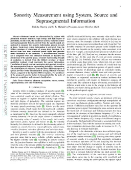 Sonority Measurement Using System, Source, and Suprasegmental
  Information