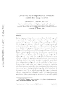 Orthonormal Product Quantization Network for Scalable Face Image
  Retrieval
