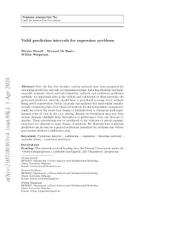 Valid prediction intervals for regression problems