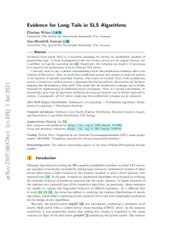 Evidence for Long-Tails in SLS Algorithms
