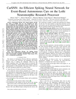 CarSNN: An Efficient Spiking Neural Network for Event-Based Autonomous
  Cars on the Loihi Neuromorphic Research Processor