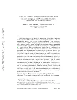 What do End-to-End Speech Models Learn about Speaker, Language and
  Channel Information? A Layer-wise and Neuron-level Analysis