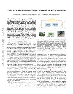 TransSC: Transformer-based Shape Completion for Grasp Evaluation