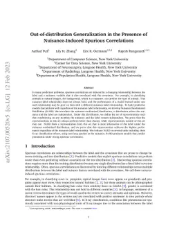 Out-of-distribution Generalization in the Presence of Nuisance-Induced
  Spurious Correlations