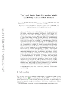 The Limit Order Book Recreation Model (LOBRM): An Extended Analysis