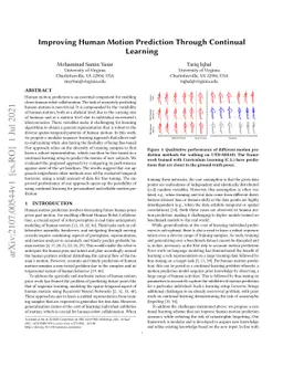 Improving Human Motion Prediction Through Continual Learning