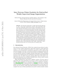 Inter Extreme Points Geodesics for End-to-End Weakly Supervised Image
  Segmentation