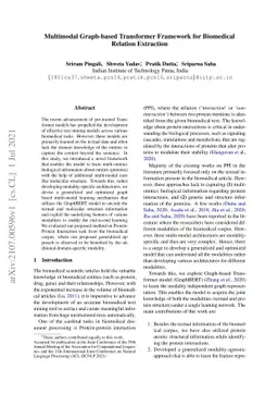 Multimodal Graph-based Transformer Framework for Biomedical Relation
  Extraction