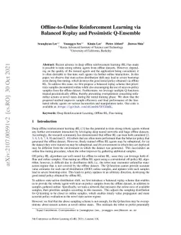 Offline-to-Online Reinforcement Learning via Balanced Replay and
  Pessimistic Q-Ensemble