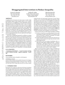 Disaggregated Interventions to Reduce Inequality