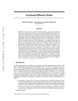 Variational Diffusion Models