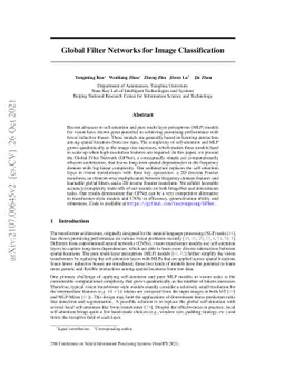 Global Filter Networks for Image Classification