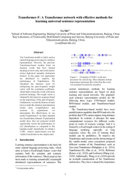 Transformer-F: A Transformer network with effective methods for learning
  universal sentence representation