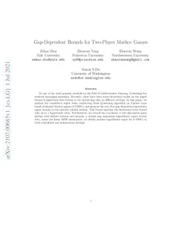 Gap-Dependent Bounds for Two-Player Markov Games