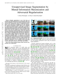 Unsupervised Image Segmentation by Mutual Information Maximization and
  Adversarial Regularization