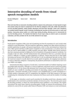Interactive decoding of words from visual speech recognition models