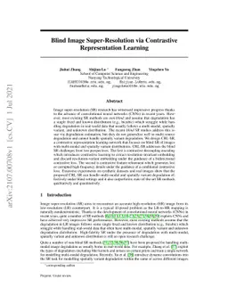 Blind Image Super-Resolution via Contrastive Representation Learning