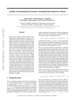 q-Paths: Generalizing the Geometric Annealing Path using Power Means