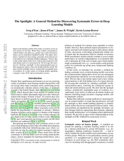 The Spotlight: A General Method for Discovering Systematic Errors in
  Deep Learning Models