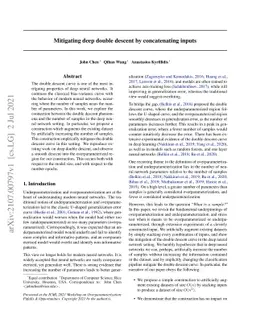 Mitigating deep double descent by concatenating inputs