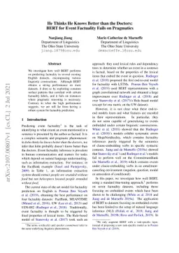 He Thinks He Knows Better than the Doctors: BERT for Event Factuality
  Fails on Pragmatics