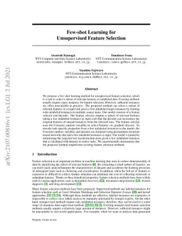 Few-shot Learning for Unsupervised Feature Selection