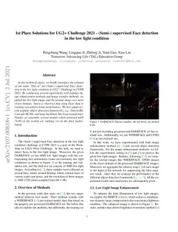 1st Place Solutions for UG2+ Challenge 2021 -- (Semi-)supervised Face
  detection in the low light condition