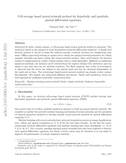Cell-average based neural network method for hyperbolic and parabolic
  partial differential equations
