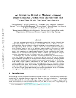 An Experience Report on Machine Learning Reproducibility: Guidance for
  Practitioners and TensorFlow Model Garden Contributors
