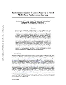 Systematic Evaluation of Causal Discovery in Visual Model Based
  Reinforcement Learning