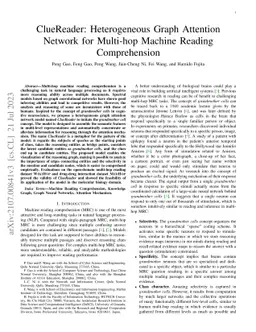 ClueReader: Heterogeneous Graph Attention Network for Multi-hop Machine
  Reading Comprehension