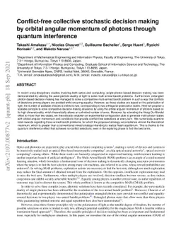 Conflict-free collective stochastic decision making by orbital angular
  momentum of photons through quantum interference
