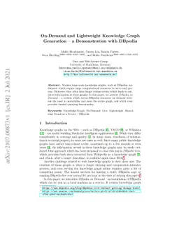 On-Demand and Lightweight Knowledge Graph Generation -- a Demonstration
  with DBpedia