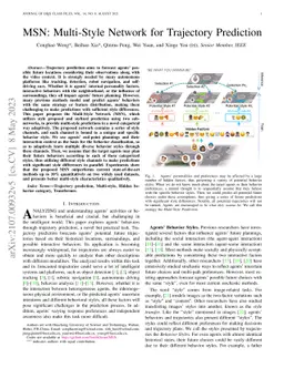 MSN: Multi-Style Network for Trajectory Prediction