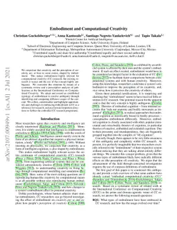 Embodiment and Computational Creativity