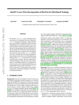 ResIST: Layer-Wise Decomposition of ResNets for Distributed Training