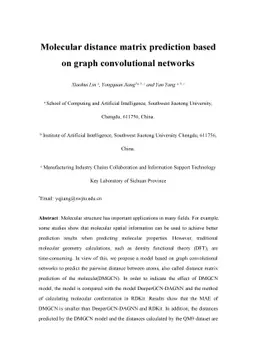 Molecular distance matrix prediction based on graph convolutional
  networks