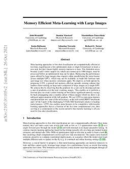Memory Efficient Meta-Learning with Large Images
