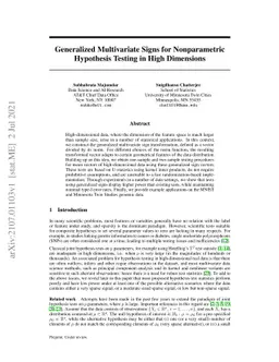 Generalized Multivariate Signs for Nonparametric Hypothesis Testing in
  High Dimensions