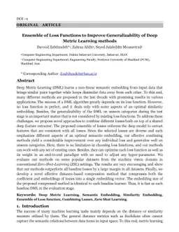 Ensemble of Loss Functions to Improve Generalizability of Deep Metric
  Learning methods