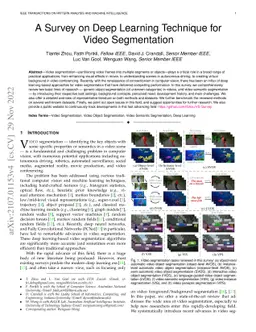 A Survey on Deep Learning Technique for Video Segmentation