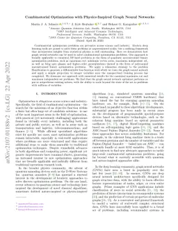 Combinatorial Optimization with Physics-Inspired Graph Neural Networks